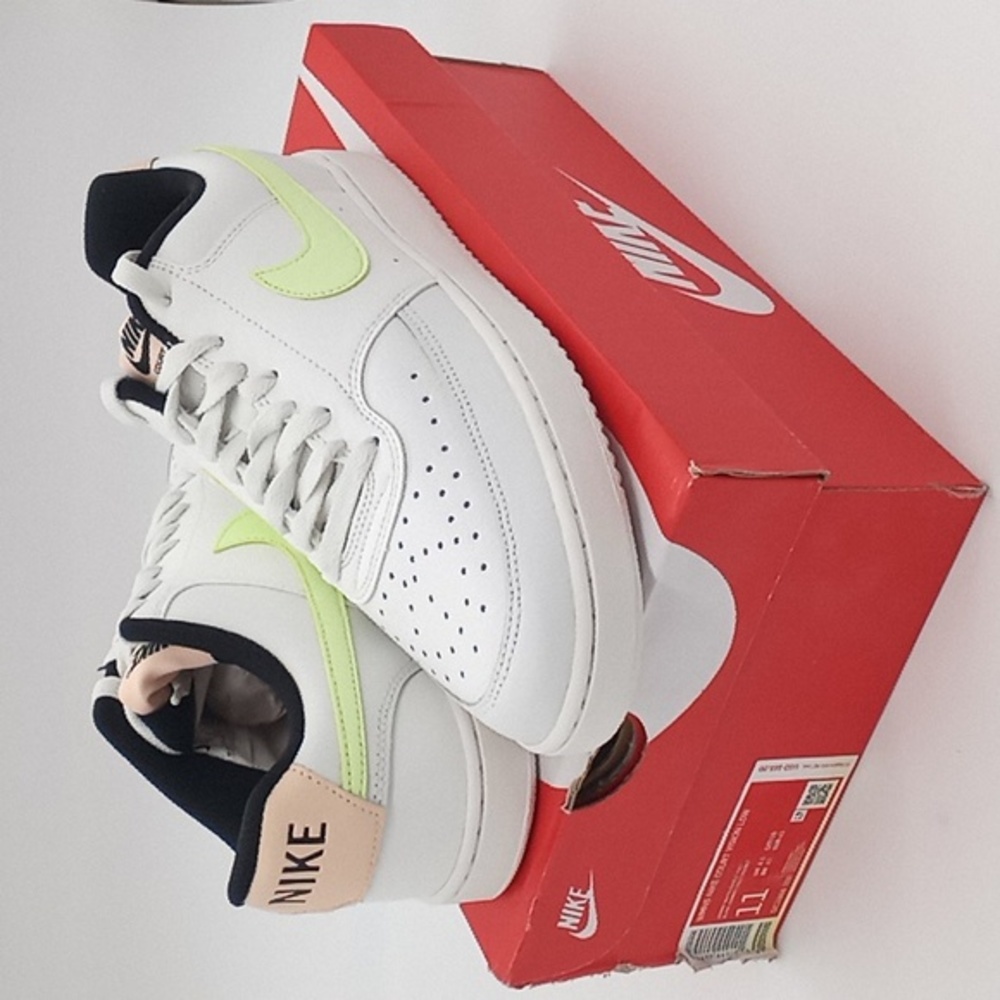 Nike Court Vision Low Sneaker White Light Green Peach 11
